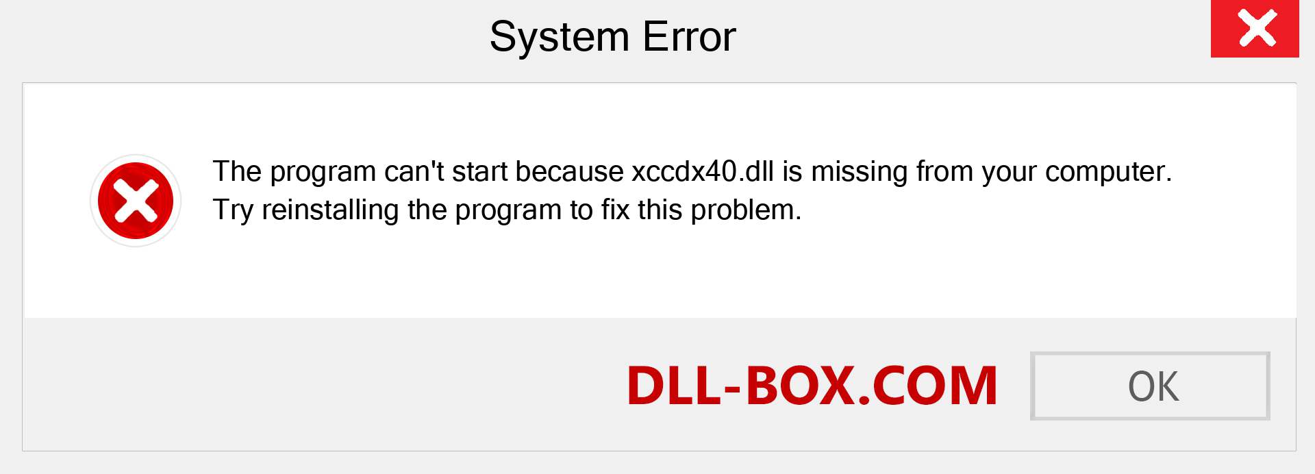  xccdx40.dll file is missing?. Download for Windows 7, 8, 10 - Fix  xccdx40 dll Missing Error on Windows, photos, images